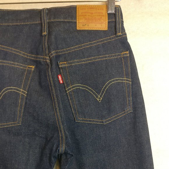 Levi's 501S Premium Button Fly High Waist Skinny Blue Jean in DARK HORIZONS 25w - Picture 9 of 14